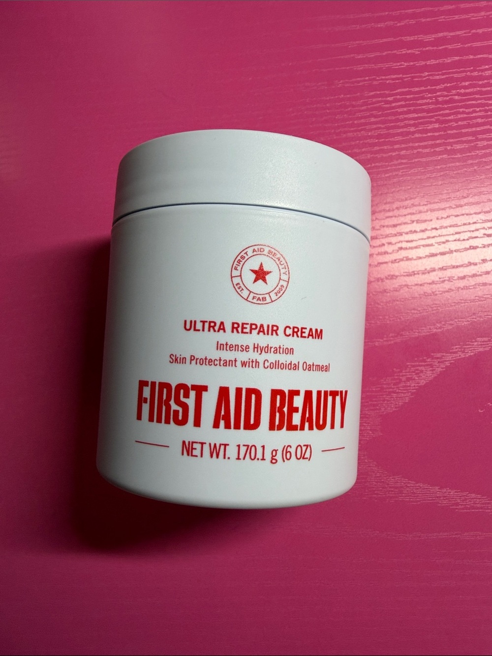 First Aid Beauty Ultra Repair Cream — White Jar with Red Text